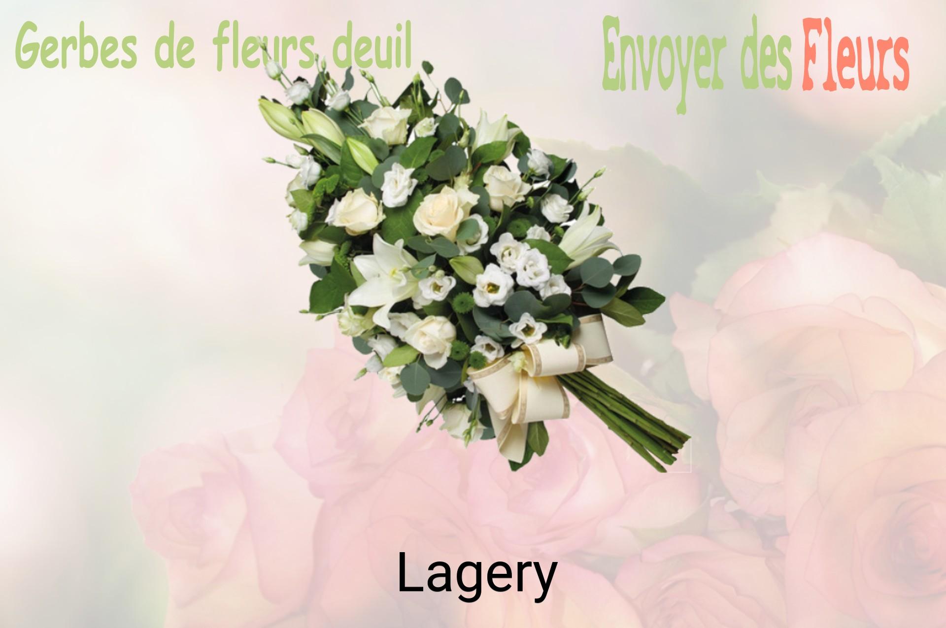 Gerbe de fleurs de deuil livrée à Lagery